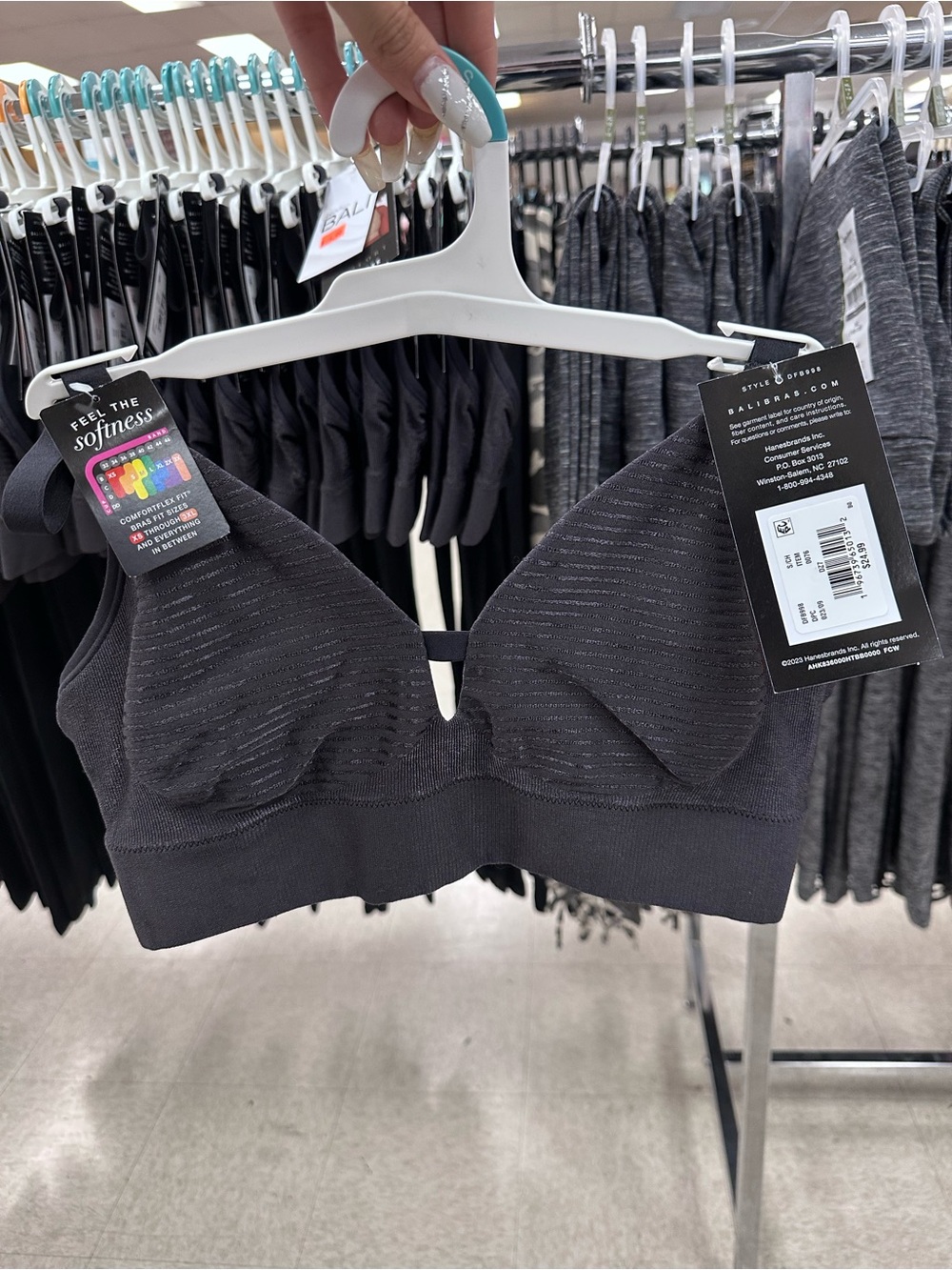 Bali Black Seamless Wireless Comfort Bra